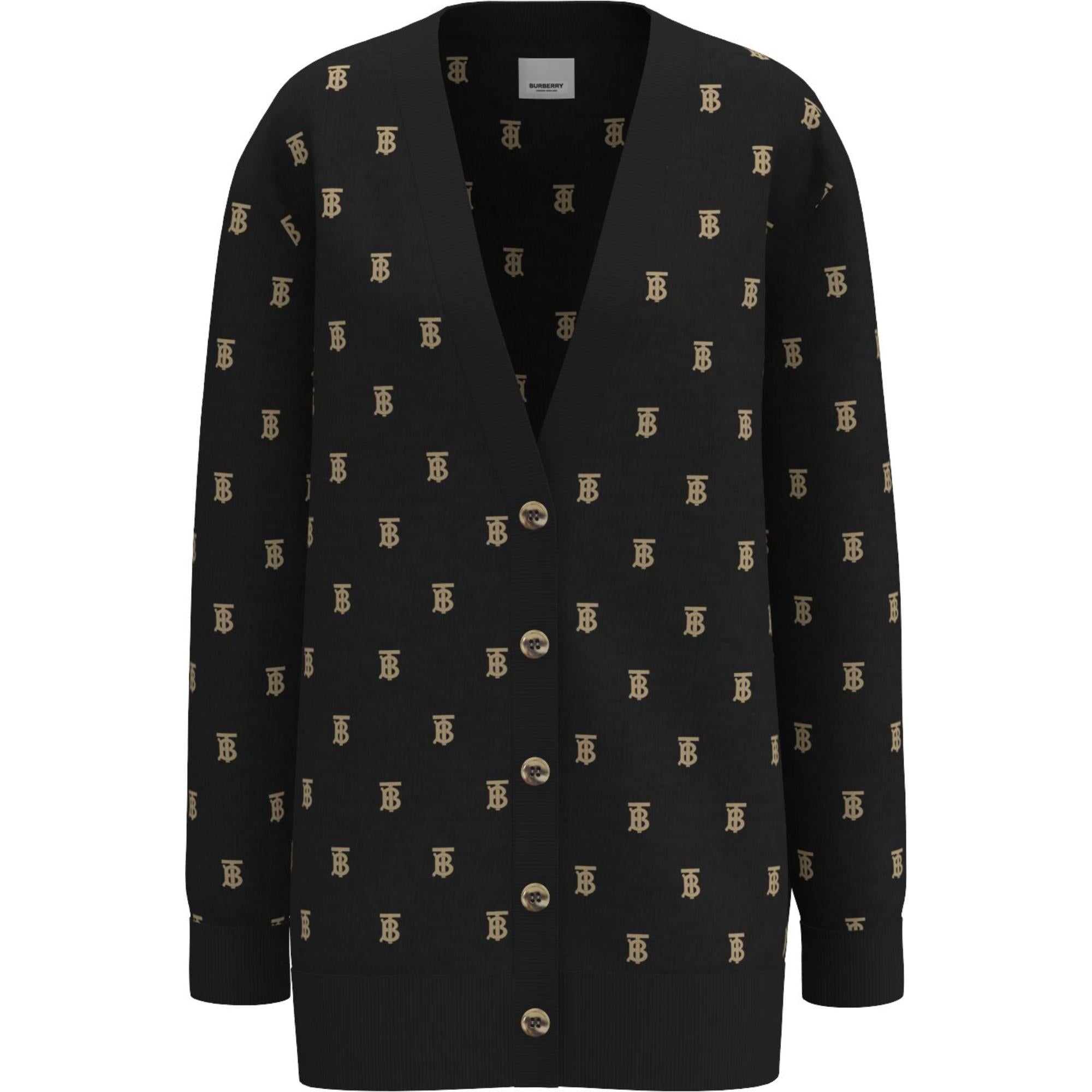 모노그램 울 캐시미어 블렌드 오버사이즈 카디건
